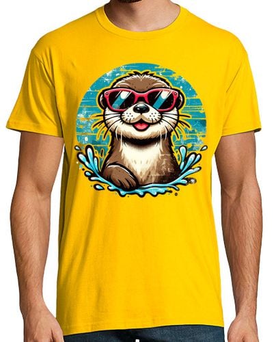 Camiseta Hombre Manga Corta nutria fresca con gafas de sol retro sp laTostadora - latostadora.com - Modalova