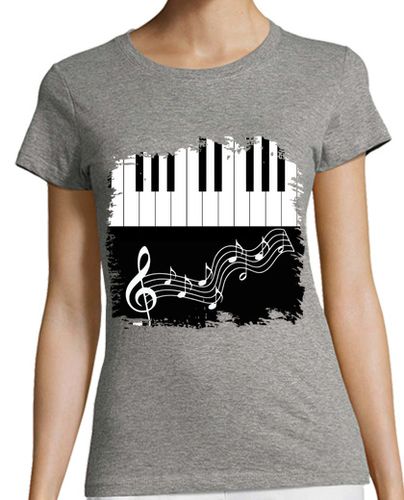 Camiseta Mujer Manga Corta partituras del conservatorio de piano de pianista para personalizar laTostadora - latostadora.com - Modalova