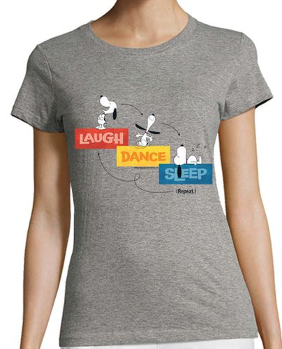 Camiseta Mujer Manga Corta Snoopy Laugh Dance Sleep laTostadora - latostadora.com - Modalova