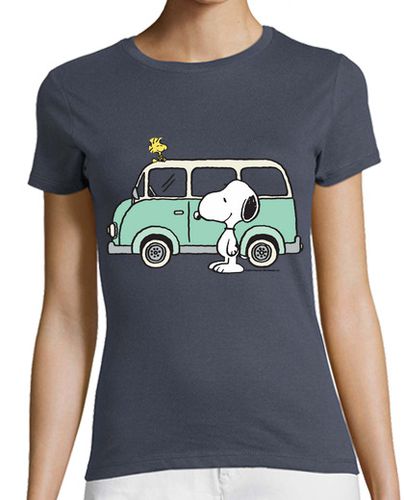 Camiseta Mujer Manga Corta Snoopy Camper van laTostadora - latostadora.com - Modalova