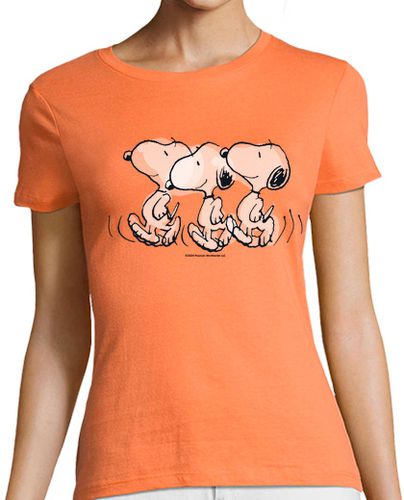 Camiseta Mujer Manga Corta Snoopy bailando laTostadora - latostadora.com - Modalova