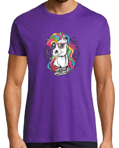 Camiseta camiseta de hombre morada u otros colores de unicornio hipster morado - latostadora.com - Modalova