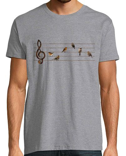 Camiseta Hombre Manga Corta camiseta de música partitura musical canción pájaros idea de regalo camiseta amante de la naturaleza laTostadora - latostadora.com - Modalova