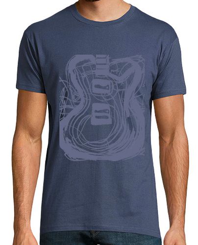 Camiseta Guitarra trazos azul - latostadora.com - Modalova