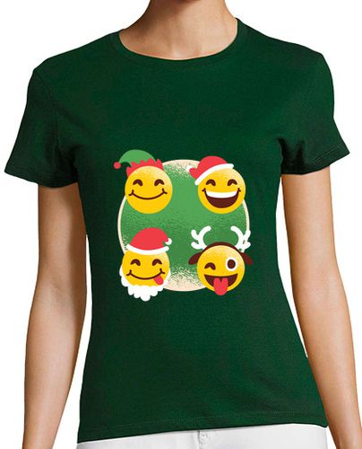 Camiseta mujer divertidos emojis navideños - latostadora.com - Modalova