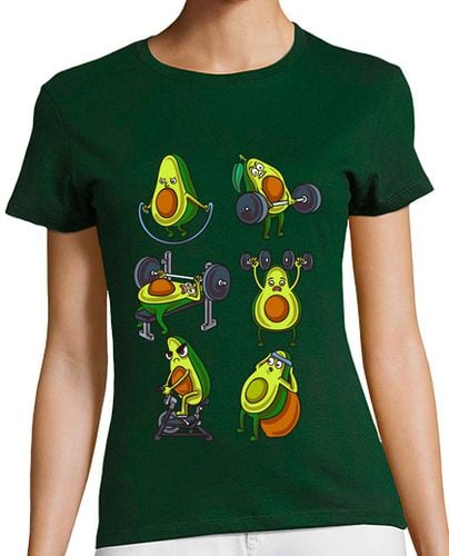 Camiseta Mujer Manga Corta Aguacate Gimnasio Humor Vegano Dieta Veganas laTostadora - latostadora.com - Modalova