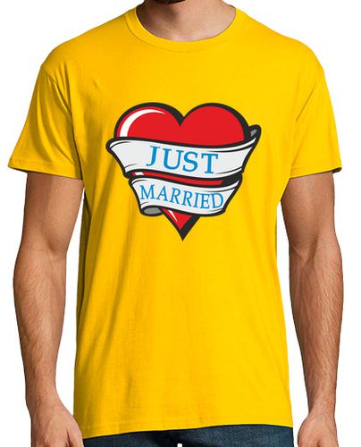 Camiseta Hombre Manga Corta Just Married Heart laTostadora - latostadora.com - Modalova