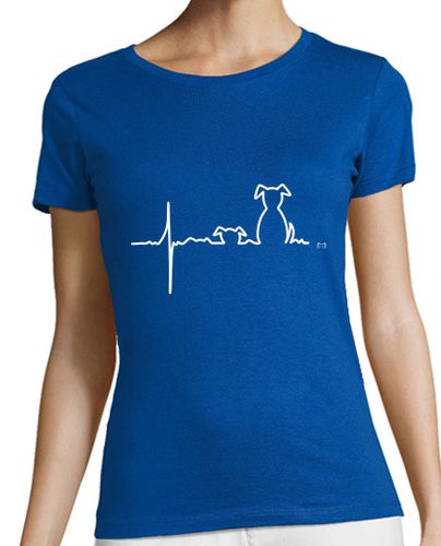 Camiseta mujer Electrocardiograma perro en blanco - latostadora.com - Modalova