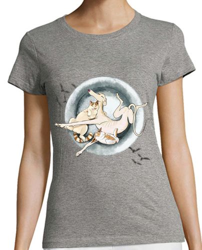 Camiseta mujer Cuna con galgo, gato y conejo - latostadora.com - Modalova