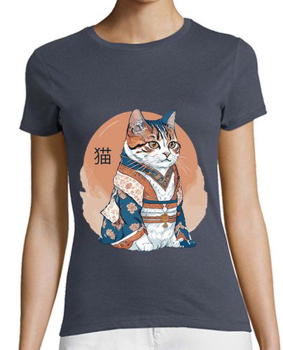 Camiseta mujer gato japonés con ropa tradicional - latostadora.com - Modalova