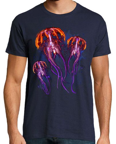 Camiseta Hombre Manga Corta medusas de colores nadando en el océano laTostadora - latostadora.com - Modalova