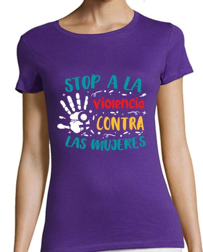 Camiseta Mujer Manga Corta Stop a la violencia contra las mujeres laTostadora - latostadora.com - Modalova