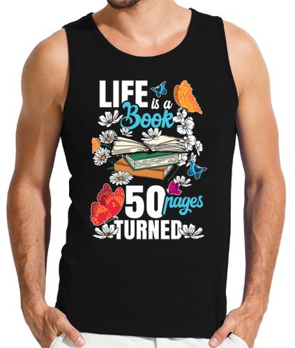 Camiseta Hombre Sin Mangas la vida es un libro 50 páginas flor rat laTostadora - latostadora.com - Modalova