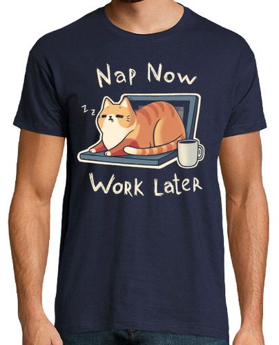 Camiseta Hombre Manga Corta Siesta Prioridades - Procrastinación Gato mono laTostadora - latostadora.com - Modalova