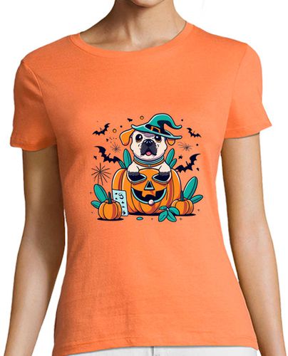 Camiseta mujer perro de halloween en calabaza - latostadora.com - Modalova