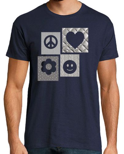 Camiseta PEACE, LOVE, LIFE, JOY gris plata laTostadora - latostadora.com - Modalova