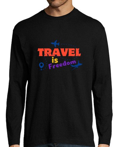 Camiseta Hombre Manga Larga Travel is freedom, camiseta manga larga hombre laTostadora - latostadora.com - Modalova