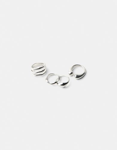 Pack 4 Anillos Orgánicos Mujer S - Bershka - Modalova