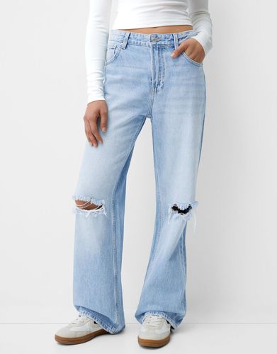 Jeans 90'S Wide Leg Rotos Mujer 32 - Bershka - Modalova