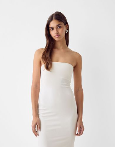 Vestido Midi Bandeau Mujer Xs - Bershka - Modalova