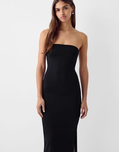 Vestido Midi Bandeau Mujer Xs - Bershka - Modalova