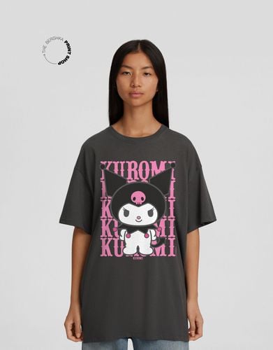 Camiseta Kuromi Manga Corta Oversize Print Mujer L - Bershka - Modalova