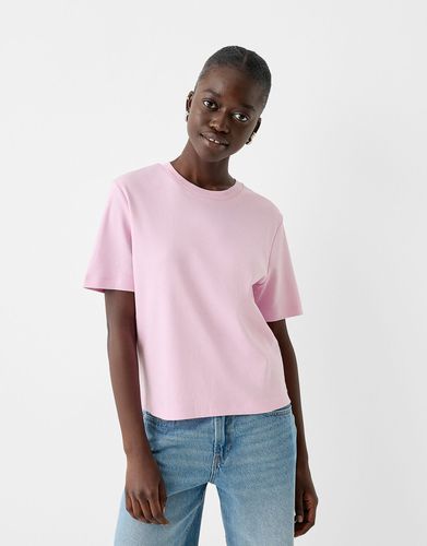 Camiseta Manga Corta Regular Fit Mujer L - Bershka - Modalova