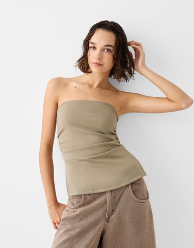 Top Bandeau Punto Roma Frunce Mujer L - Bershka - Modalova