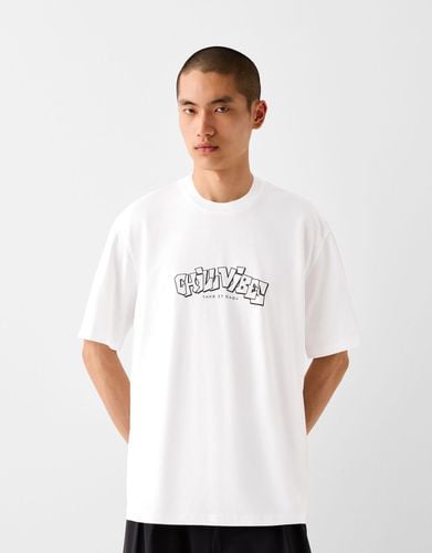 Camiseta Manga Corta Print Hombre M - Bershka - Modalova