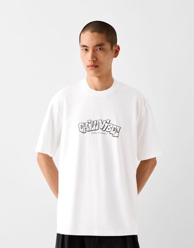 Camiseta Manga Corta Print Hombre S - Bershka - Modalova