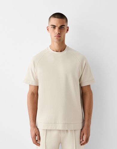 Camiseta Manga Corta Boxy Fit Interlock Hombre S - Bershka - Modalova