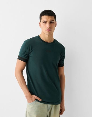 Camiseta Manga Corta Slim Fit Bandas Hombre Xl - Bershka - Modalova