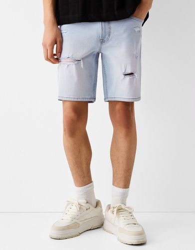 Bermuda Denim Rotos Hombre 38 - Bershka - Modalova