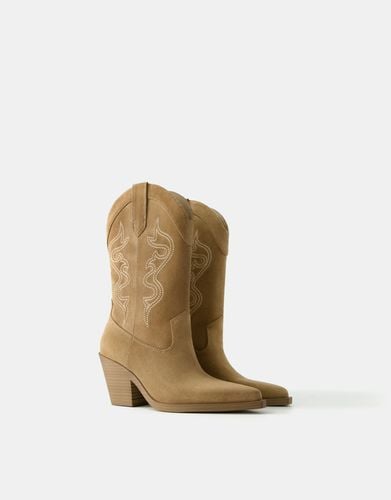 Botas Tacón Cowboy Mujer 36 - Bershka - Modalova