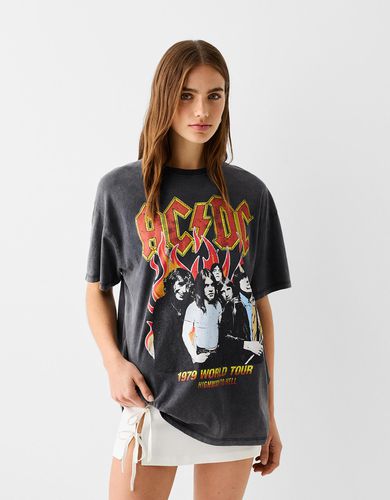 Camiseta Ac/Dc Manga Corta Print Mujer L - Bershka - Modalova