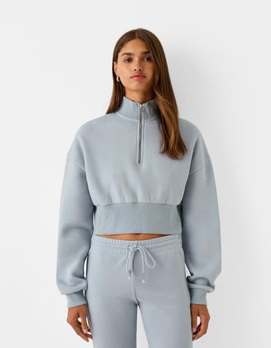 Sudadera Cremallera Bordado Mujer L - Bershka - Modalova