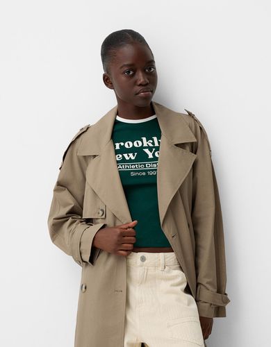 Abrigo Trench Oversize Mujer Xs - Bershka - Modalova