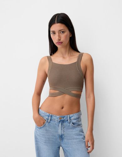 Bershka Top Cut-Out Mujer L Marrón - Bershka - Modalova