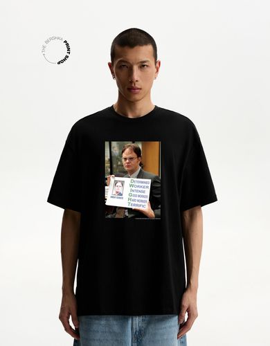 Ce Manga Corta Hombre M Negro" - Bershka - Modalova