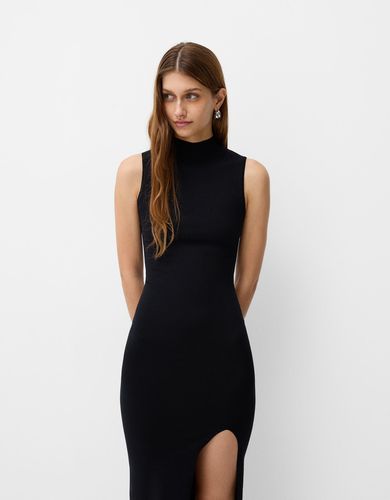 Vestido Midi Cuello Subido Mujer L - Bershka - Modalova