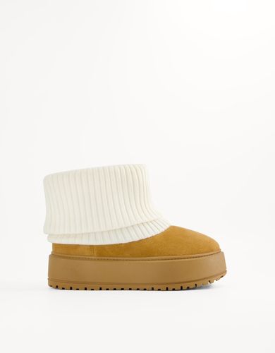 Botines Plataforma Calcetín Mujer 40 - Bershka - Modalova