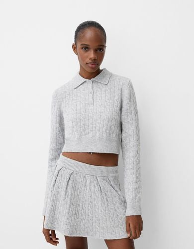 Falda Mini Trenzado Mujer M-L - Bershka - Modalova