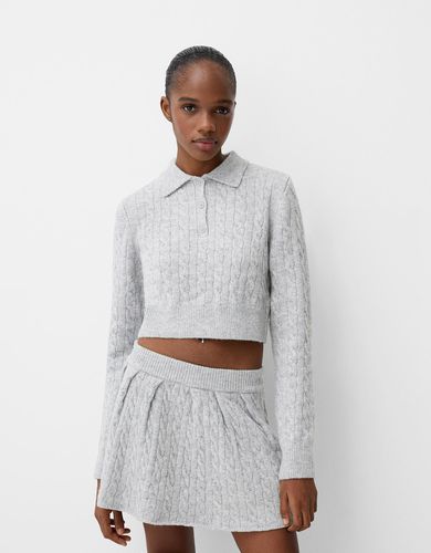 Falda Mini Trenzado Mujer Xs-S - Bershka - Modalova