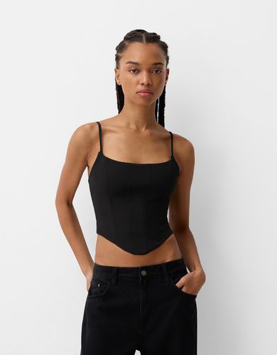 Bershka Top Corsé Mujer L Negro - Bershka - Modalova