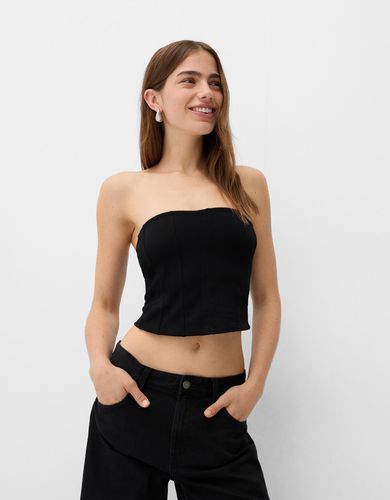 Bershka Top Bandeau Mujer Xs Negro - Bershka - Modalova