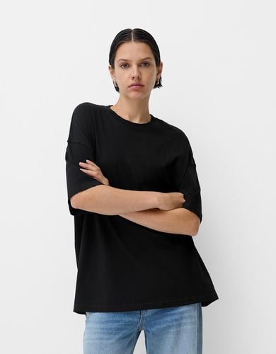 Camiseta Manga Corta Oversize Mujer L - Bershka - Modalova