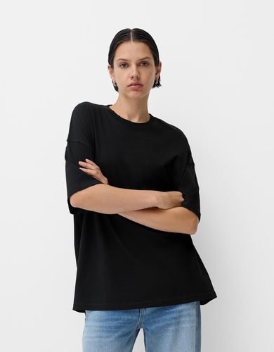 Camiseta Manga Corta Oversize Mujer M - Bershka - Modalova