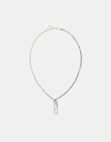 Collar Cadena Colgante Rectangular Hombre - Bershka - Modalova