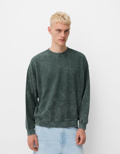 Sudadera Manga Larga Efecto Lavado Hombre Xs - Bershka - Modalova