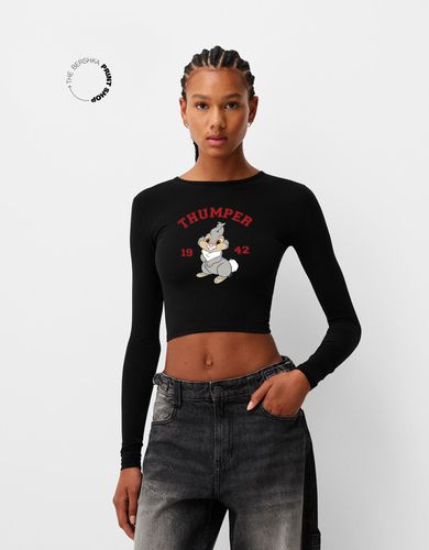 Camiseta Bambi Manga Larga Mujer L - Bershka - Modalova